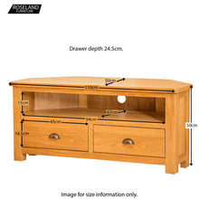 Load image into Gallery viewer, Roseland Oak Corner TV Stand
