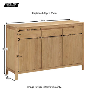 Dunmore Oak Large Sideboard