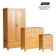 Load image into Gallery viewer, Abbey Light Oak 3 Piece Bedroom Furniture Set
