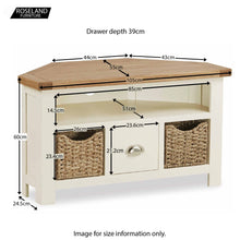 Load image into Gallery viewer, Daymer Cream Corner TV Stand
