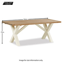 Load image into Gallery viewer, Daymer Cream 190cm Cross Dining Table

