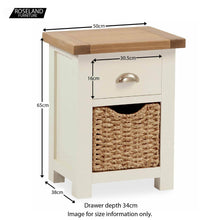 Load image into Gallery viewer, Daymer Cream Bedside Table with Basket
