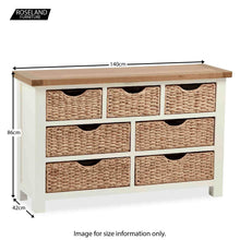 Load image into Gallery viewer, Daymer Cream 3 over 4 Drawer Chest with Baskets
