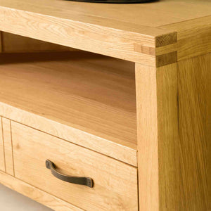 Abbey Waxed Oak Corner TV Stand