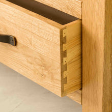 Load image into Gallery viewer, Abbey Waxed Oak Corner TV Stand
