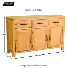 Load image into Gallery viewer, Abbey Waxed Oak Large Sideboard
