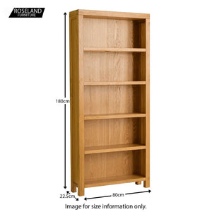 Abbey Waxed Oak Large Bookcase