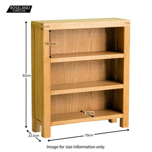 Abbey Waxed Oak Low Bookcase