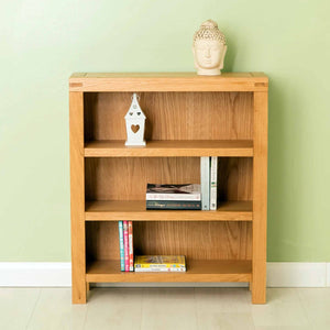 Abbey Waxed Oak Low Bookcase
