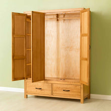 Load image into Gallery viewer, Abbey Waxed Oak Triple Wardrobe
