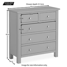 Load image into Gallery viewer, Cornish Grey 2 over 3 Drawer Chest
