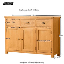 Load image into Gallery viewer, Roseland Oak 3 Door Sideboard
