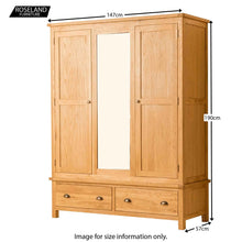 Load image into Gallery viewer, Roseland Oak Triple Wardrobe &amp; Drawers
