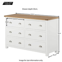 Load image into Gallery viewer, Padstow White 6 Drawer Chest
