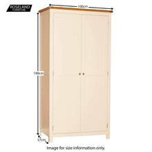 Load image into Gallery viewer, Padstow Cream All-Hanging Double Wardrobe
