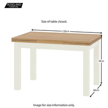 Load image into Gallery viewer, Padstow White Lift Top Draw Leaf Dining Table 120-200cm
