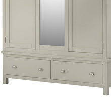 Load image into Gallery viewer, Padstow Grey Triple Wardrobe With Mirror
