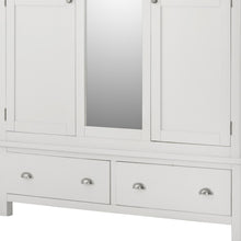 Load image into Gallery viewer, Padstow White Triple Wardrobe With Mirror
