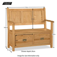 Load image into Gallery viewer, Zelah Oak Monks Bench
