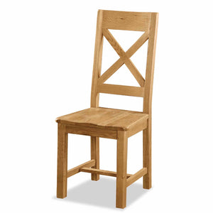 Zelah Oak Cross-Back Wood Seat Chair