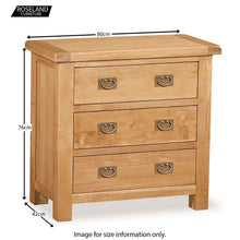 Load image into Gallery viewer, Zelah Oak 3 Drawer Chest
