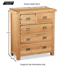 Load image into Gallery viewer, Zelah Oak 2 over 3 Drawer Chest
