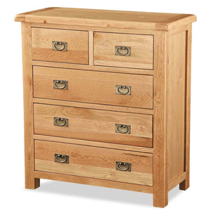 Zelah Oak 2 over 3 Drawer Chest