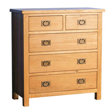 Load image into Gallery viewer, Surrey Oak Bedroom Set - 2 over 3 Drawer Chest
