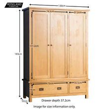 Load image into Gallery viewer, Surrey Oak Triple Wardrobe &amp; Drawers

