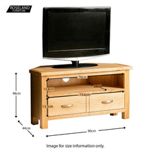 Load image into Gallery viewer, London Oak Corner TV Stand
