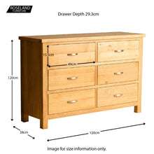 Load image into Gallery viewer, London Oak 3+3 Drawer Chest
