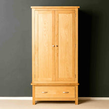 Load image into Gallery viewer, London Oak Double Wardrobe &amp; Drawer
