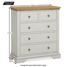 Load image into Gallery viewer, Normandy Grey 2 over 3 Drawer Chest
