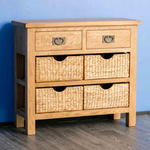 Load image into Gallery viewer, Surrey Oak Console Table with Baskets
