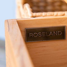 Load image into Gallery viewer, Surrey Oak Corner TV Stand with Baskets
