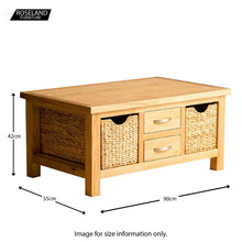 Load image into Gallery viewer, London Oak Coffee Table with Baskets
