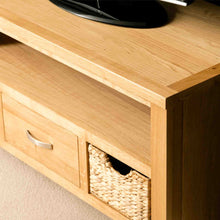 Load image into Gallery viewer, London Oak Corner TV Stand with Baskets
