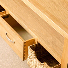 Load image into Gallery viewer, London Oak Corner TV Stand with Baskets
