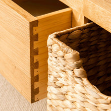 Load image into Gallery viewer, London Oak Corner TV Stand with Baskets
