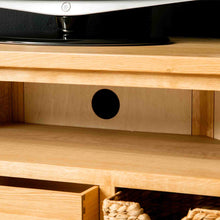 Load image into Gallery viewer, London Oak Corner TV Stand with Baskets
