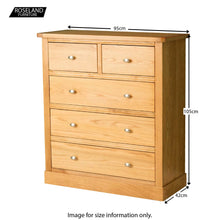 Load image into Gallery viewer, Hampshire Oak 2 over 3 Drawer Chest
