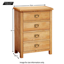 Load image into Gallery viewer, Surrey Oak 4 Drawer Chest

