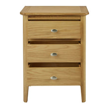Load image into Gallery viewer, Alba Oak 3 Drawer Bedside Table
