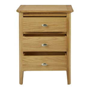 Alba Oak 3 Drawer Bedside Table