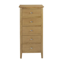 Load image into Gallery viewer, Alba Oak 5 Drawer Tallboy
