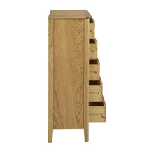 Load image into Gallery viewer, Alba Oak 5 Drawer Tallboy
