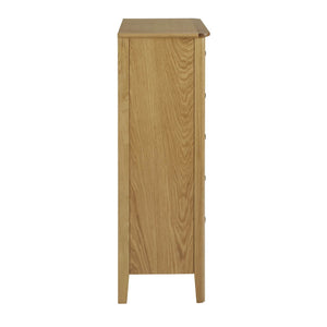 Alba Oak 5 Drawer Tallboy