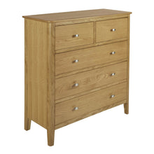 Load image into Gallery viewer, Alba Oak 2 Over 3 Drawer Chest
