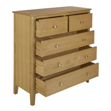 Load image into Gallery viewer, Alba Oak 2 Over 3 Drawer Chest
