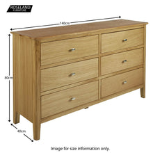 Load image into Gallery viewer, Alba Oak 6 Drawer Chest
